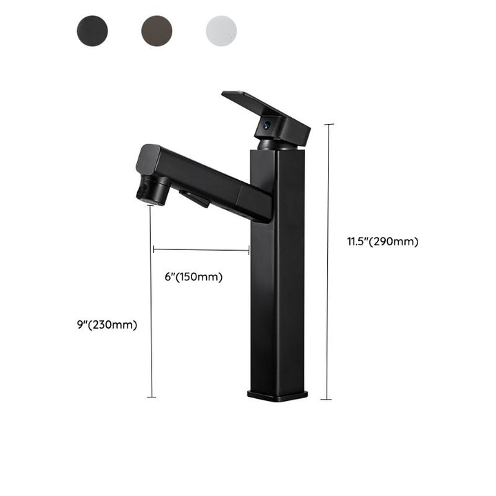 Kalsten | Bathroom Vessel Faucet Swivel Spout Single Handle Faucet with Pull-Out Spray Head