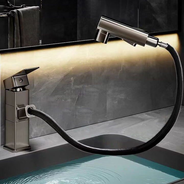 Kalsten | Bathroom Vessel Faucet Swivel Spout Single Handle Faucet with Pull-Out Spray Head