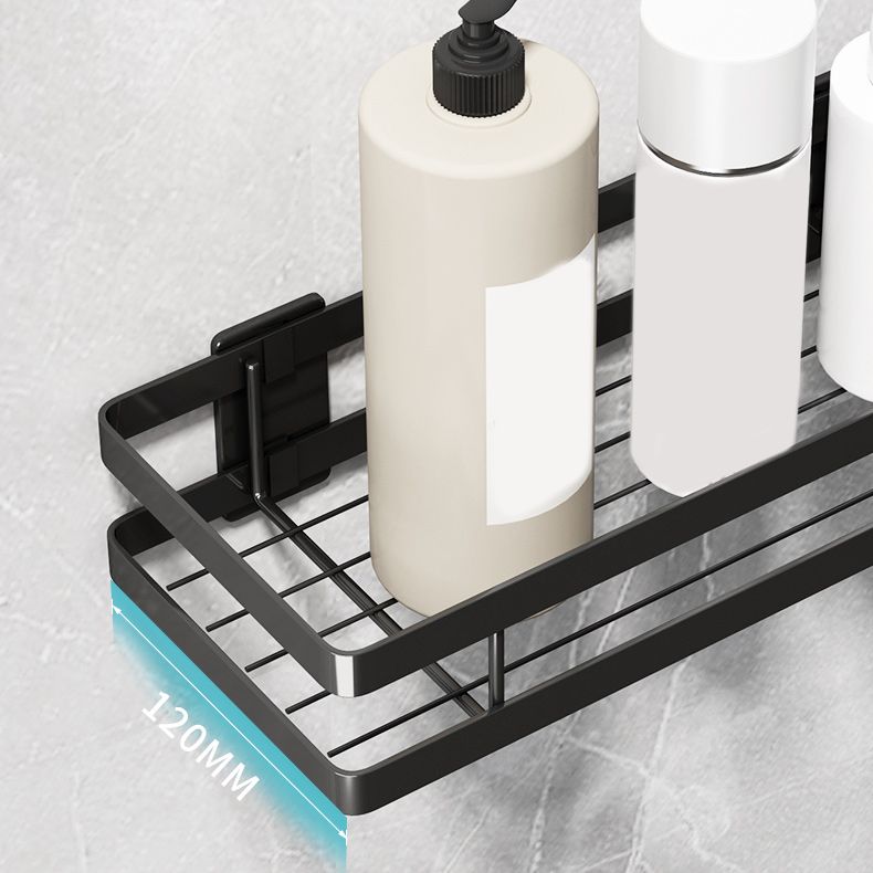 Kalsten | 2-piece bathroom shelf made of matte black metal bathroom hardware set
