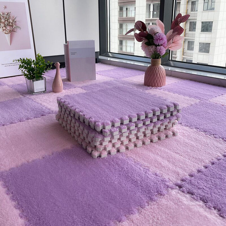 Kalsten | Multicolored Level Loop Carpet Tile Non-Slip Composite Floor Tiles for Bedroom