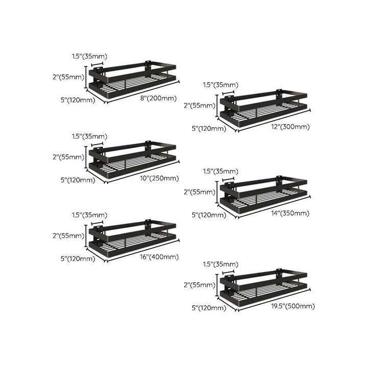 Kalsten | 2-piece bathroom shelf made of matte black metal bathroom hardware set