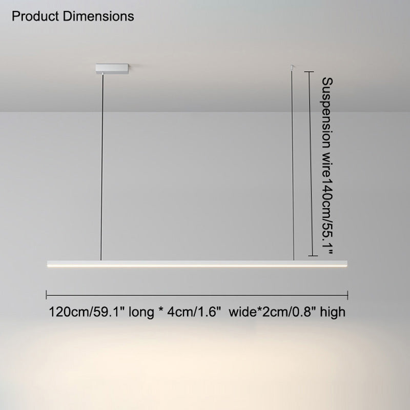 Linear Pendant Light Metal 39 in Adjustable Kitchen Island LED Warm White 3000K-6000K Modern Dining Room Hanging Lamp | Kalsten