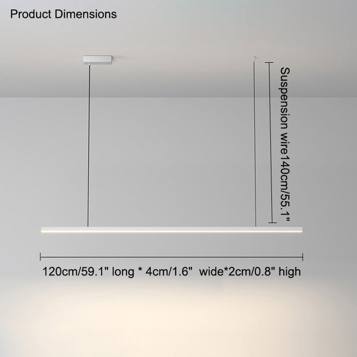 Linear Pendant Light Metal 39 in Adjustable Kitchen Island LED Warm White 3000K-6000K Modern Dining Room Hanging Lamp | Kalsten