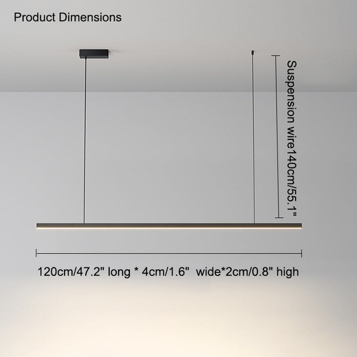 Linear Pendant Light Metal 39 in Adjustable Kitchen Island LED Warm White 3000K-6000K Modern Dining Room Hanging Lamp | Kalsten
