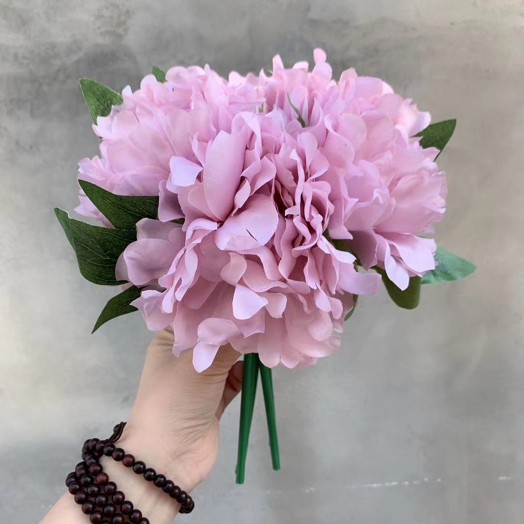 Artificial Floral Bouquet with Lifelike Peonies