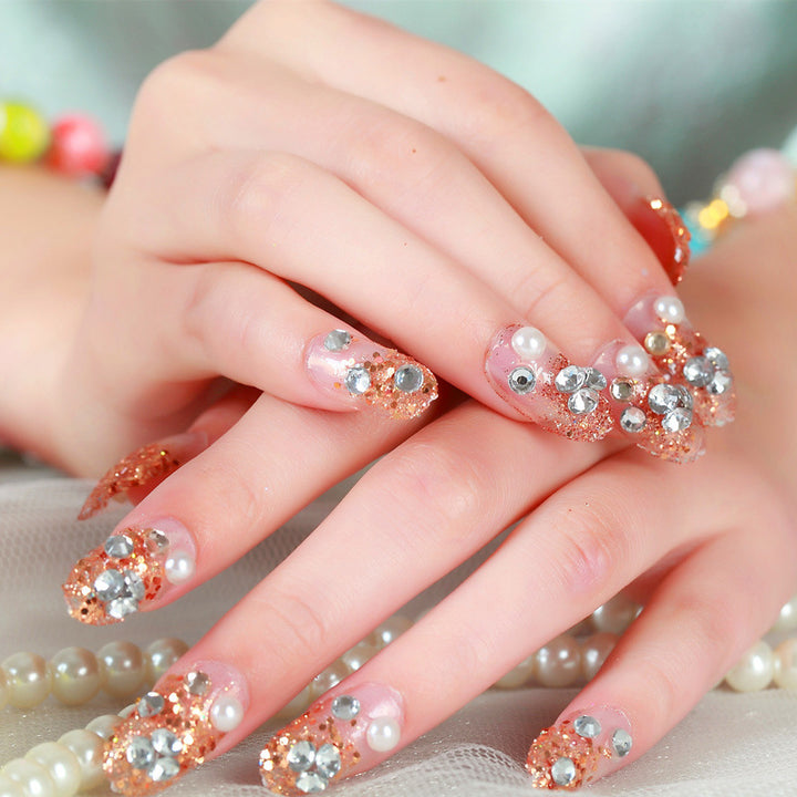 Artificial nails with delicate floral decorations Kalsten