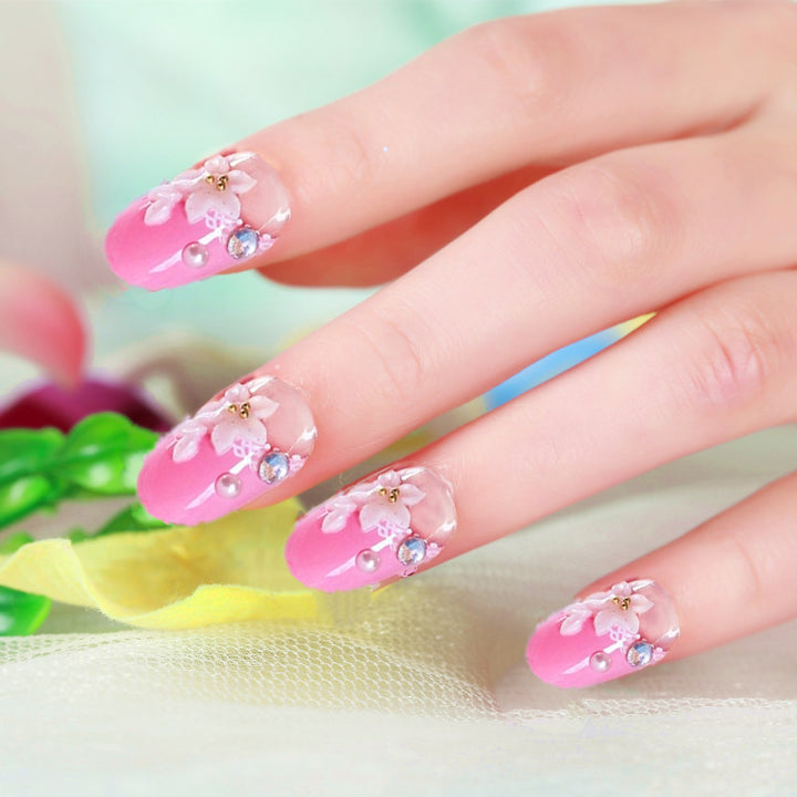 Artificial nails with delicate floral decorations Kalsten