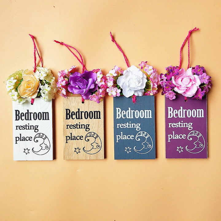 Decorative Bedroom Sign with Floral Accents