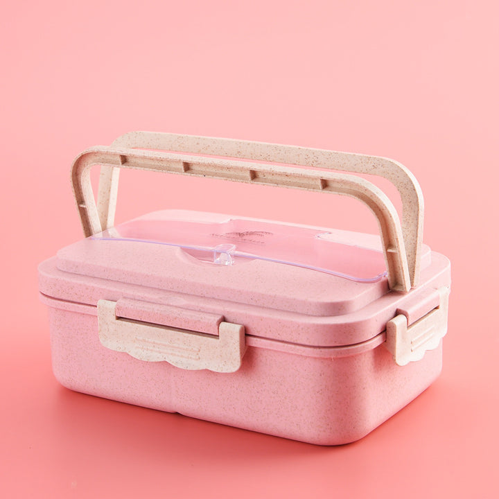 Multi-Sectional Food Storage Bento Box with Secure Locking Lid