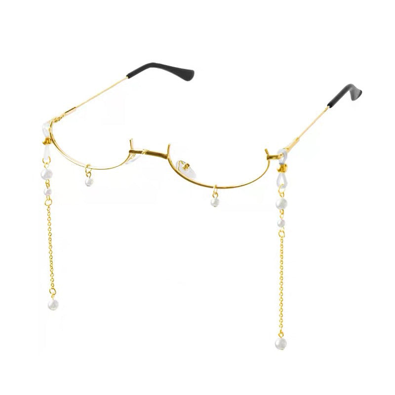 Elegant Long Pearl Chain Eyewear Holder Kalsten