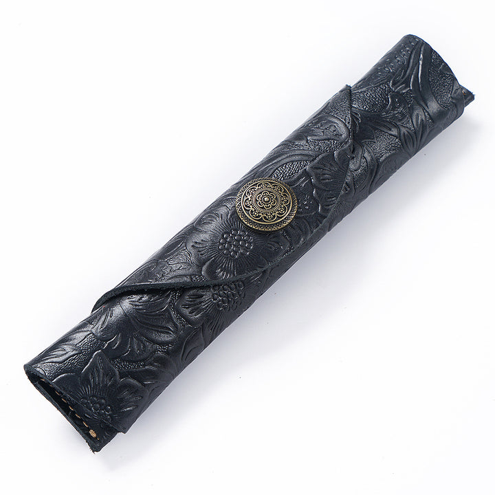 Handcrafted Leather Pencil Roll Case