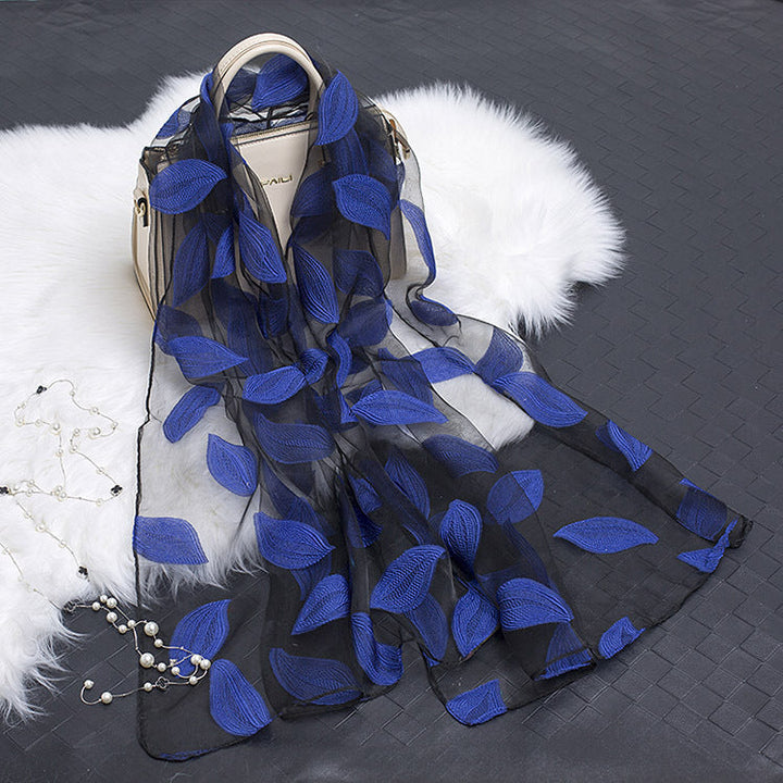 Kalsten | Silk scarf with cut flowers hollow motif