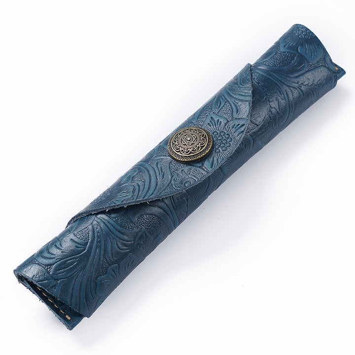 Handcrafted Leather Pencil Roll Case