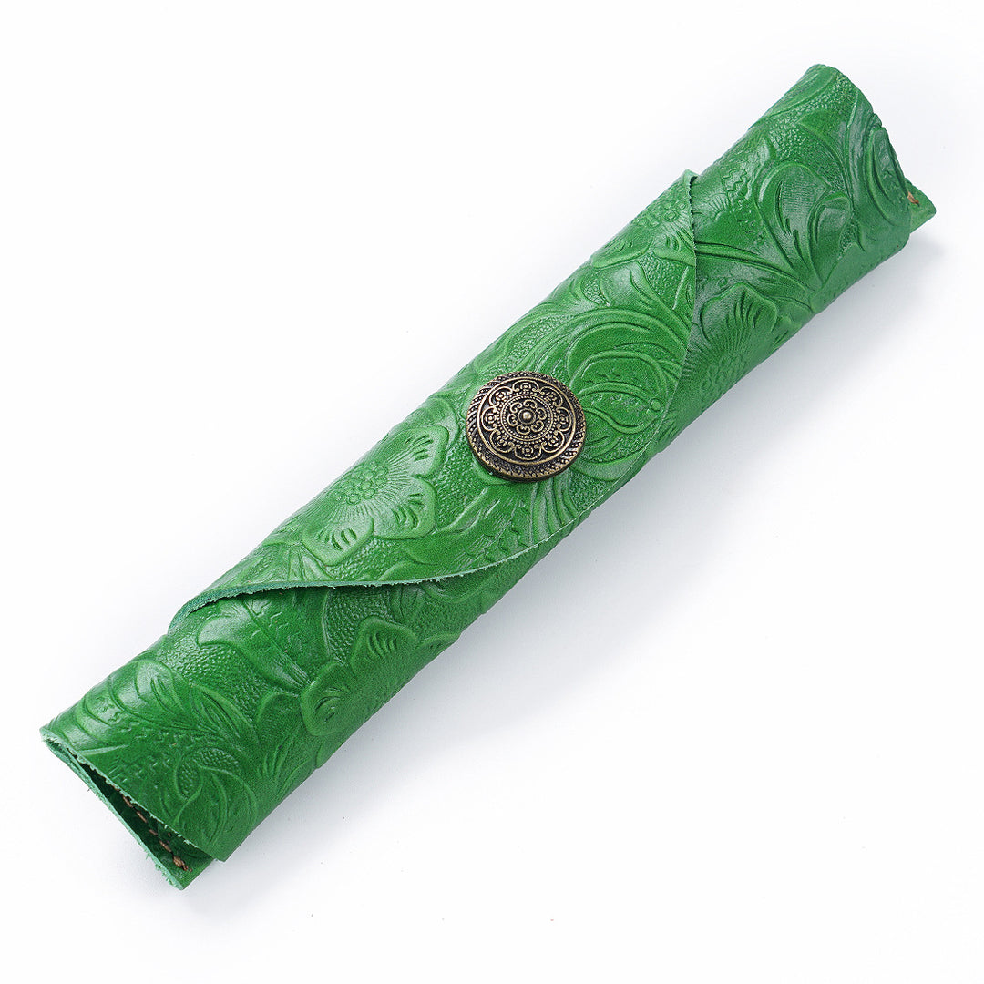 Handcrafted Leather Pencil Roll Case