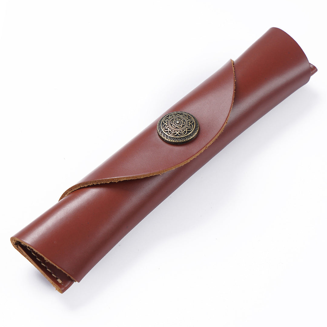 Handcrafted Leather Pencil Roll Case