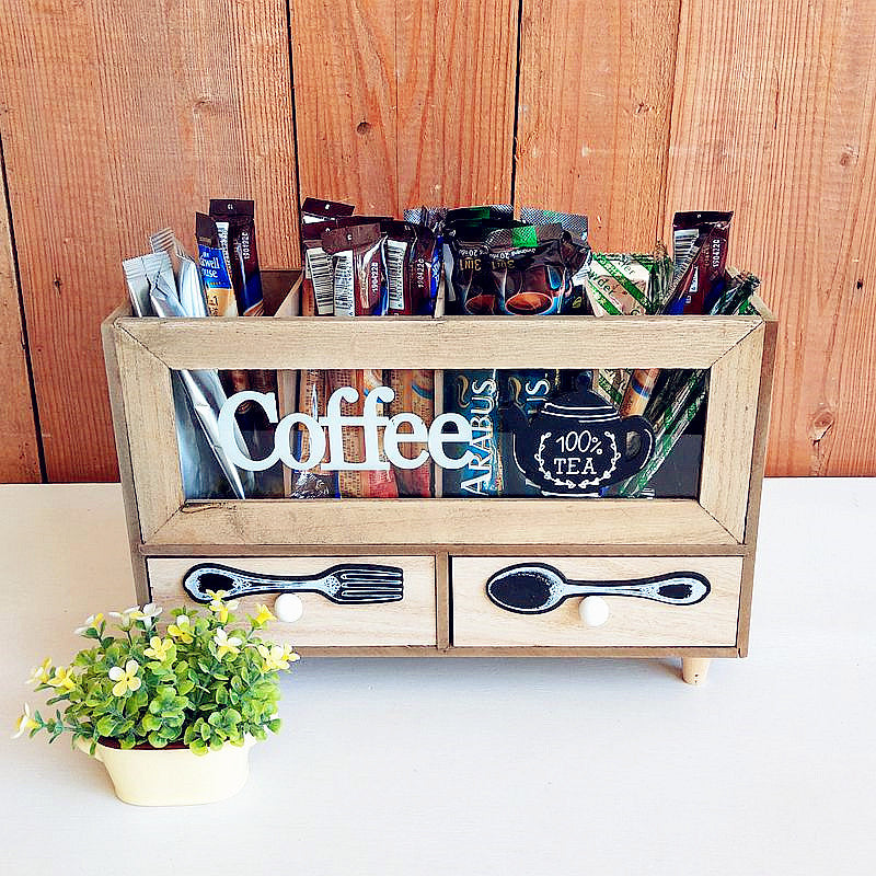 Rustic Coffee and Tea Storage Organizer