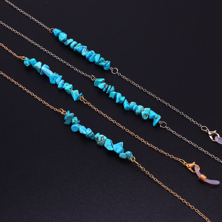 Stylish Eyewear Chain with Natural Stone Accents Kalsten