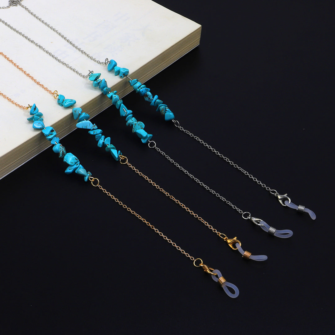 Stylish Eyewear Chain with Natural Stone Accents Kalsten