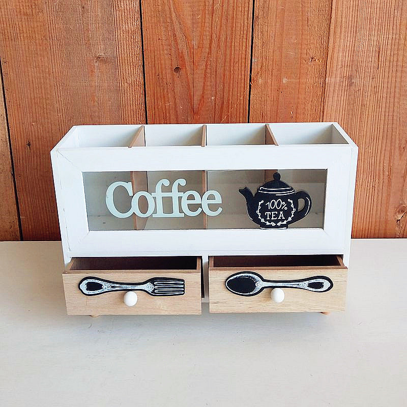 Rustic Coffee and Tea Storage Organizer