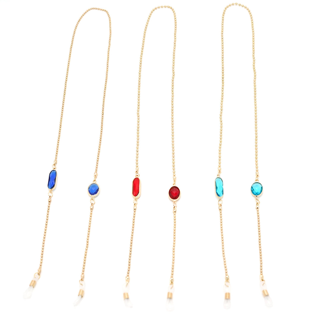 Elegant Stone-Embellished Eyewear Chain Kalsten