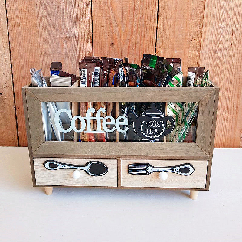 Rustic Coffee and Tea Storage Organizer