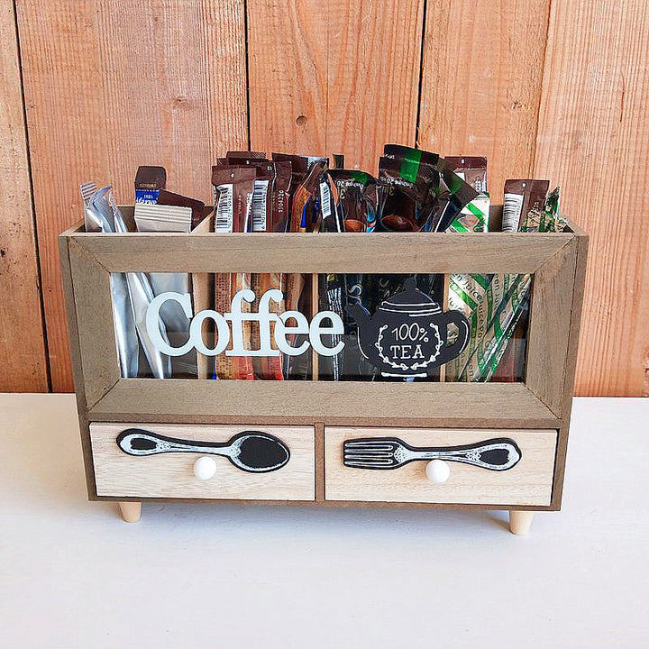 Rustic Coffee and Tea Storage Organizer