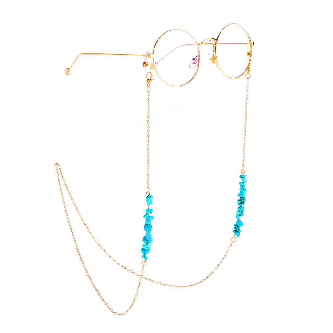 Stylish Eyewear Chain with Natural Stone Accents Kalsten