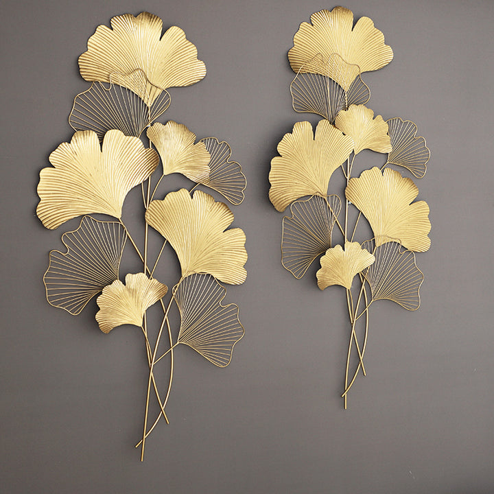 Decorative Metal Ginkgo Wall Sculpture Kalsten