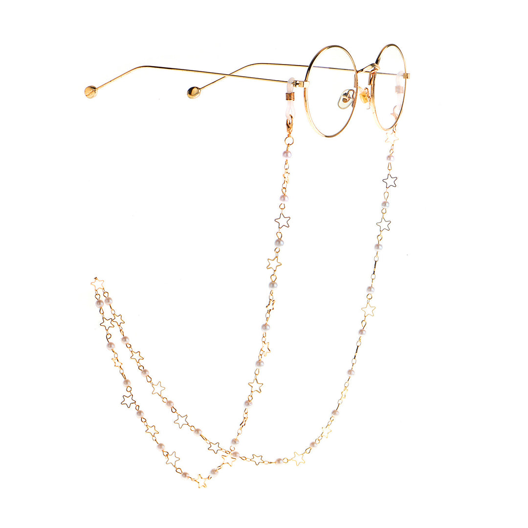 Pearl and Metal Eyewear Holder Chain Kalsten