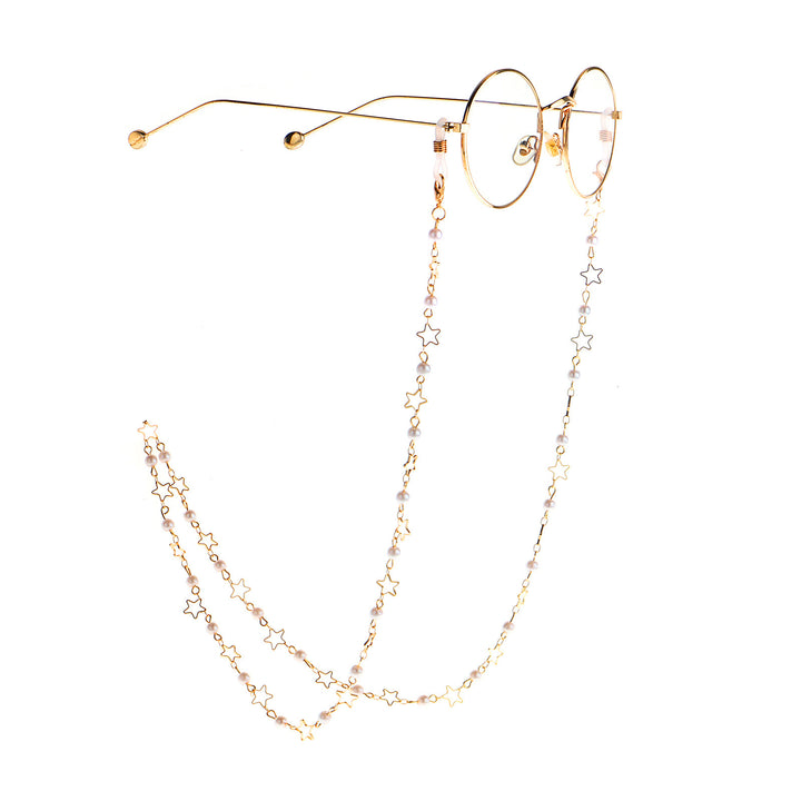 Pearl and Metal Eyewear Holder Chain Kalsten