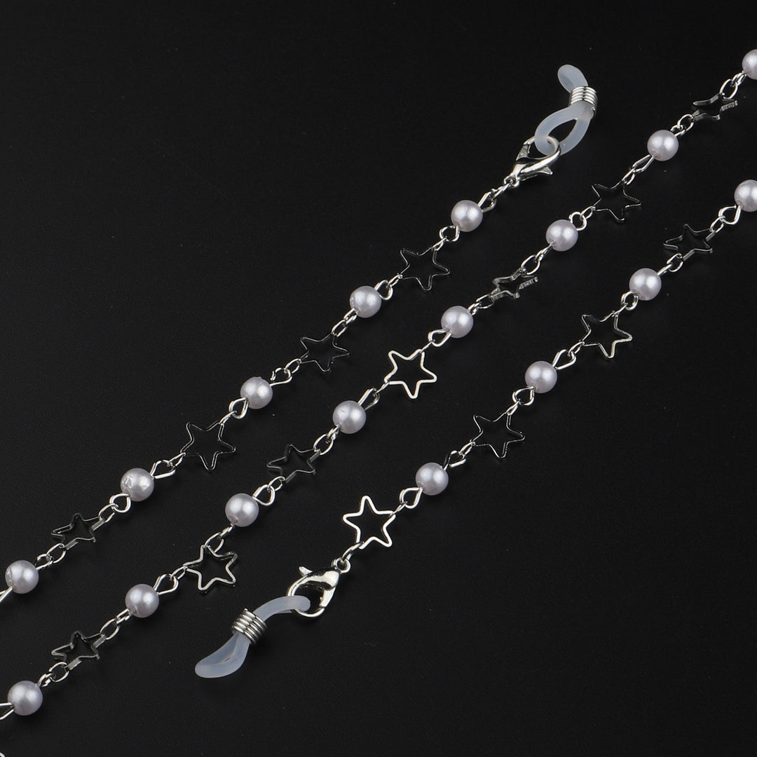 Pearl and Metal Eyewear Holder Chain Kalsten