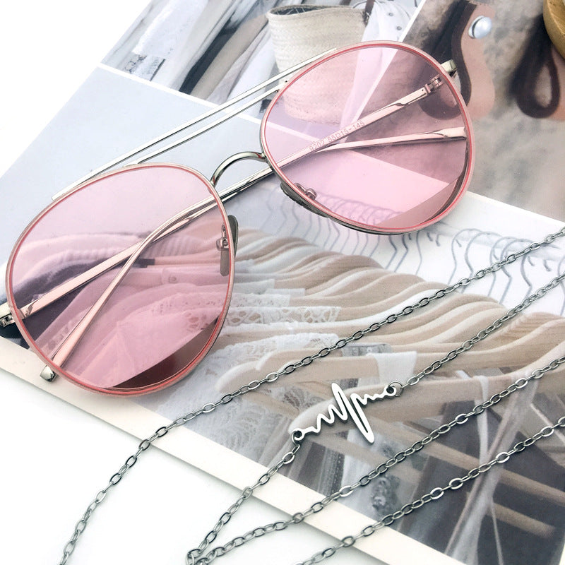 Trendy Heartbeat Design Eyewear Chain Kalsten