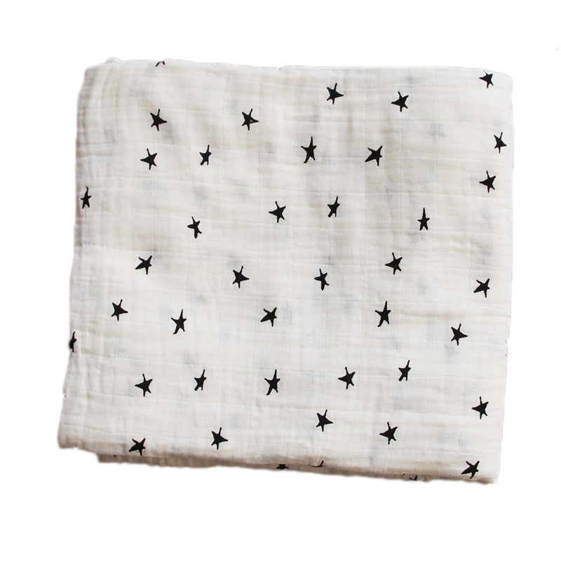 Cotton Muslin Baby Blanket with Heart Pattern kalsten