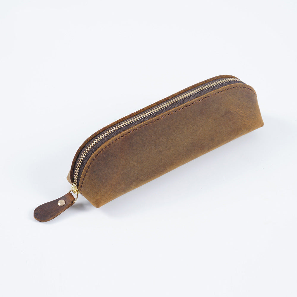 Premium Leather Zippered Pencil Case