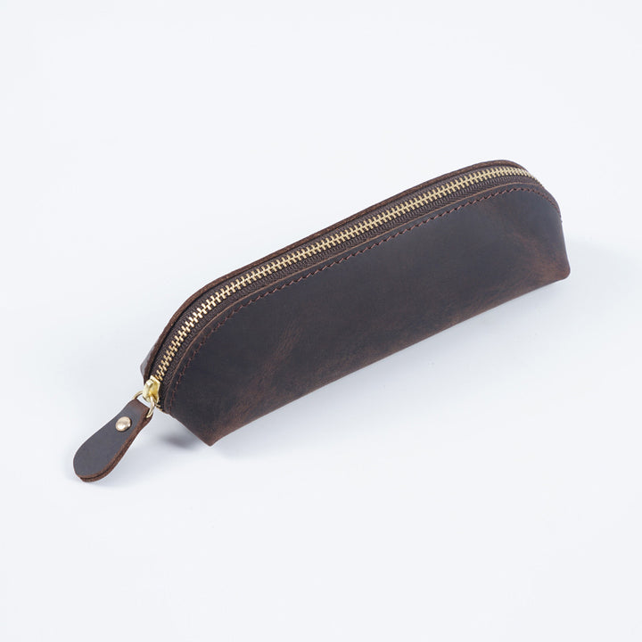 Premium Leather Zippered Pencil Case