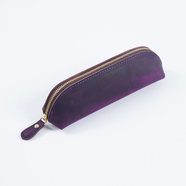 Premium Leather Zippered Pencil Case