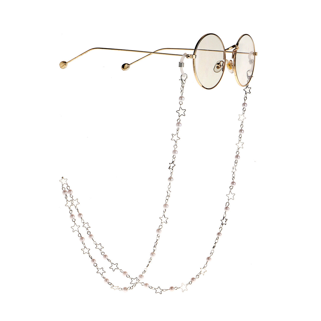 Pearl and Metal Eyewear Holder Chain Kalsten