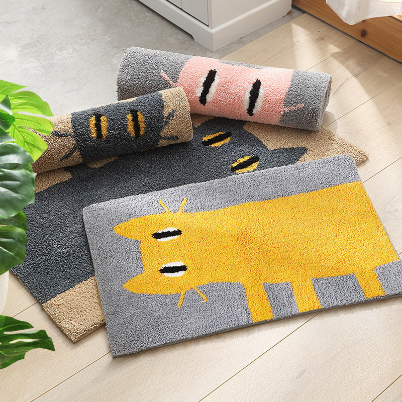 Cat-Themed Soft Absorbent Door Mat for Home