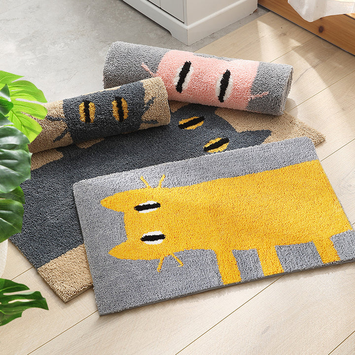 Cat-Themed Soft Absorbent Door Mat for Home