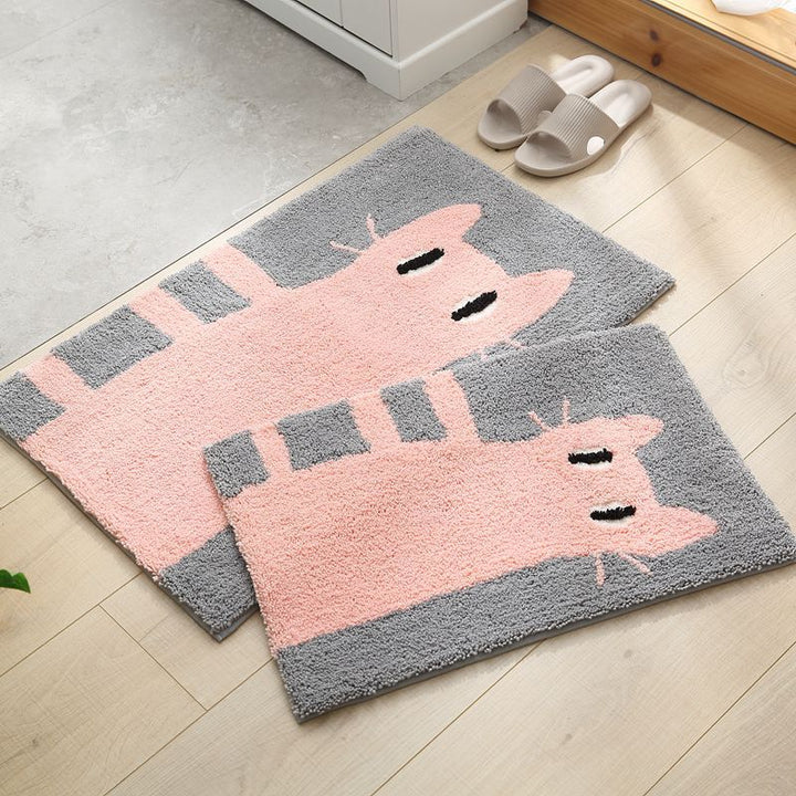 Cat-Themed Soft Absorbent Door Mat for Home