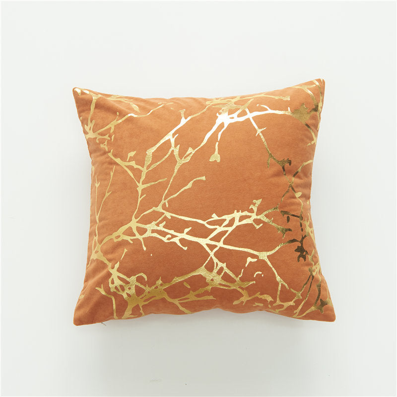Decorative Cushion with Gold Foil Design