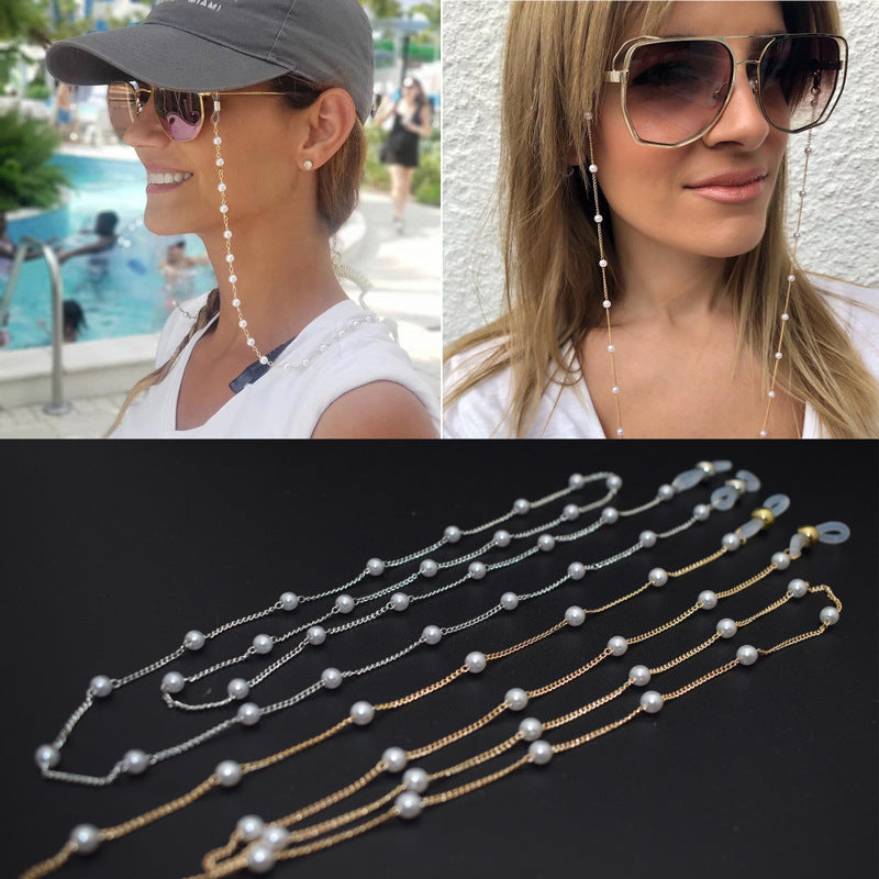 Elegant Multi-Strand Pearl Eyewear Chain Kalsten