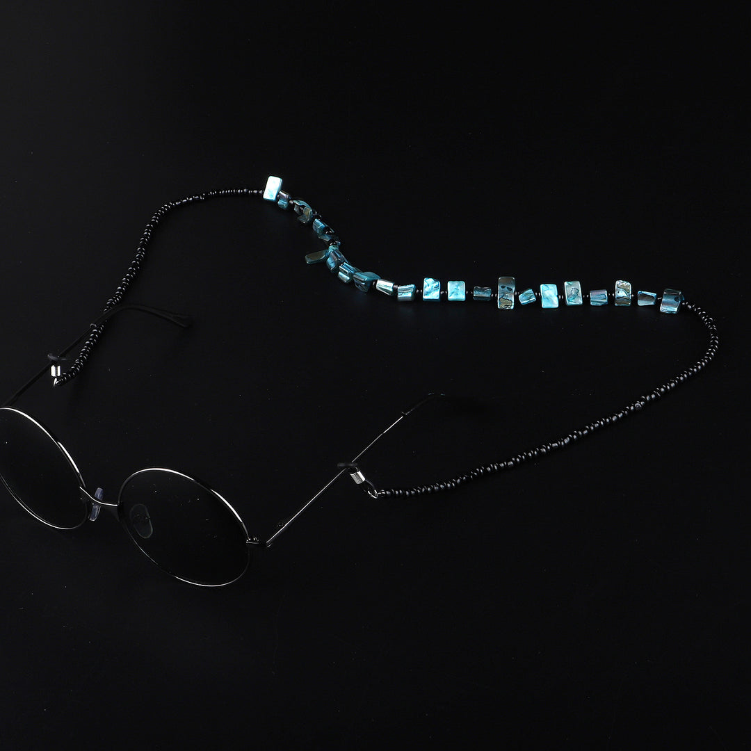 Beaded Eyewear Holder with Natural Shell Accents Kalsten