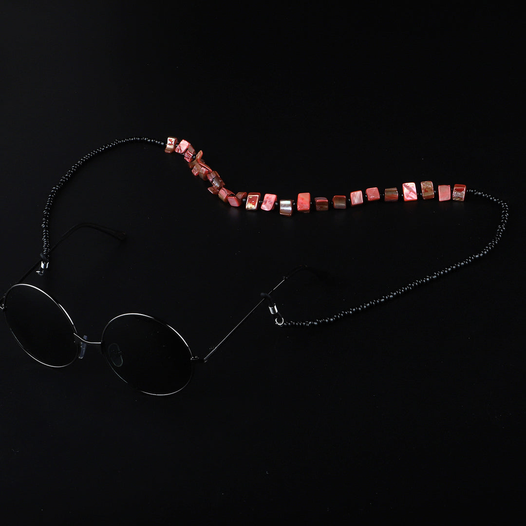 Beaded Eyewear Holder with Natural Shell Accents Kalsten