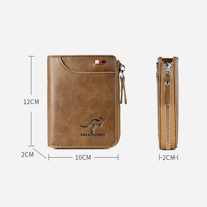 Kalsten | Men Wallet Zipper Genuine Leather Purse ( RFID PROTECTED )