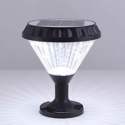 Modern Black Solar Die-Cast Aluminum Glass Outdoor Patio Waterproof Column Head Light | Kalsten