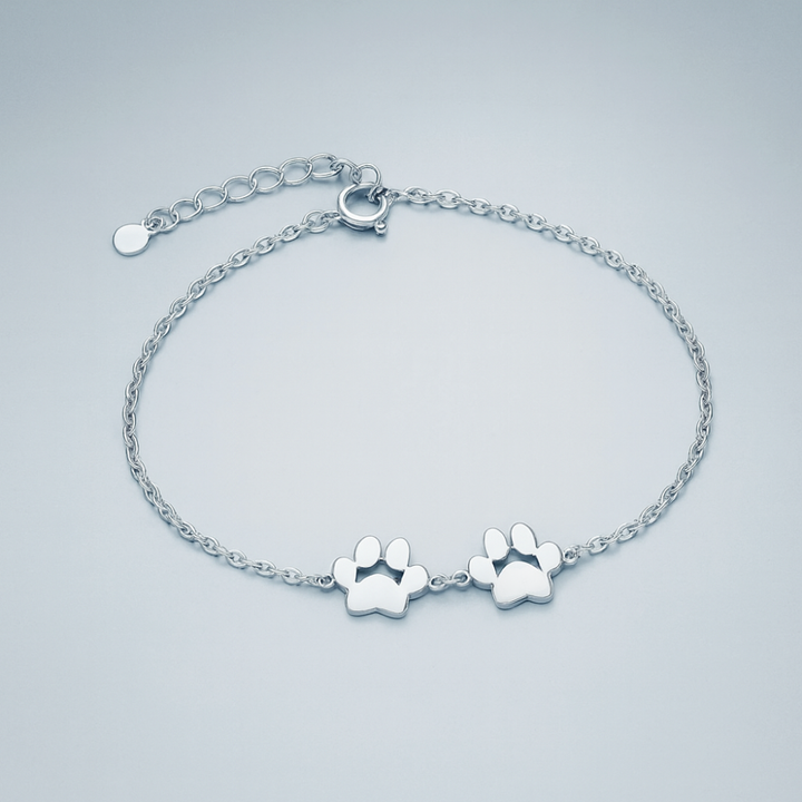 Personal Paw Print Engraved Stainless Steel Bracelet Adjustable Noxord