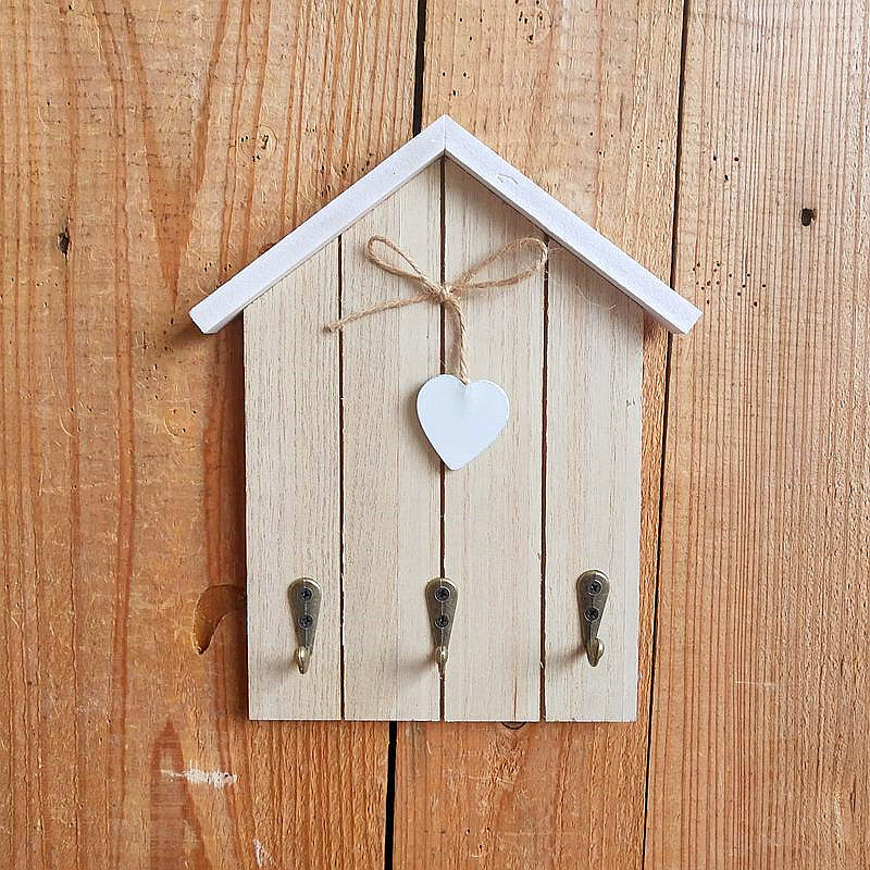 Decorative Wooden Keychain with Heart Accent
