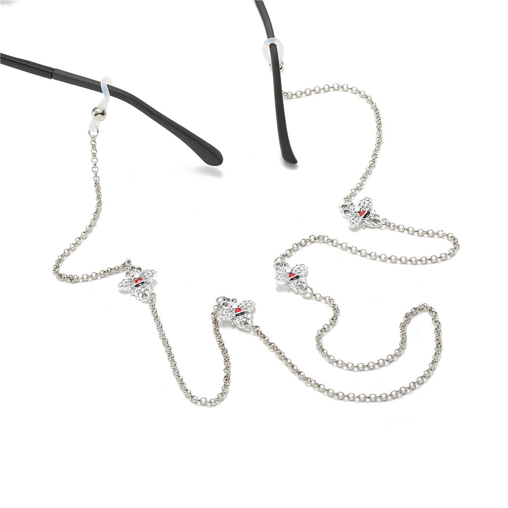 Elegant Crystal-Embellished Eyewear Holder Chain Kalsten