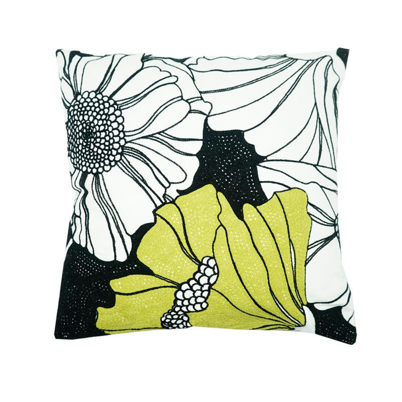 Flower Pattern Decorative Throw Pillow
